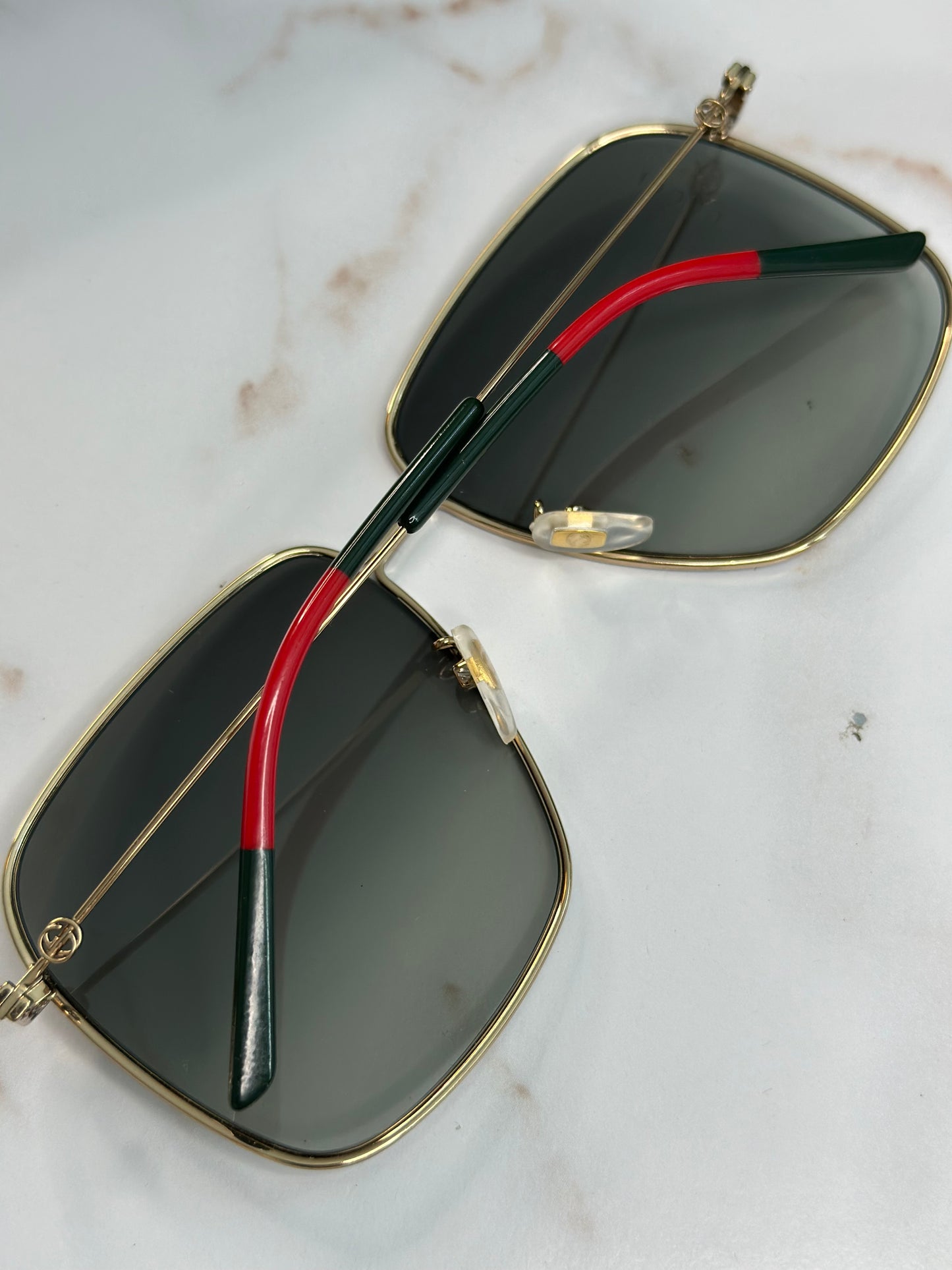 Pre-owned Gucci Logo oversized frame sunglasses