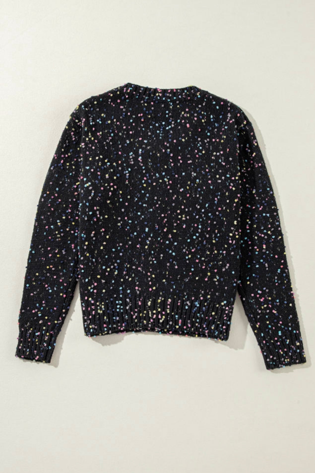Black Rhinestone Multicolor Cardigan