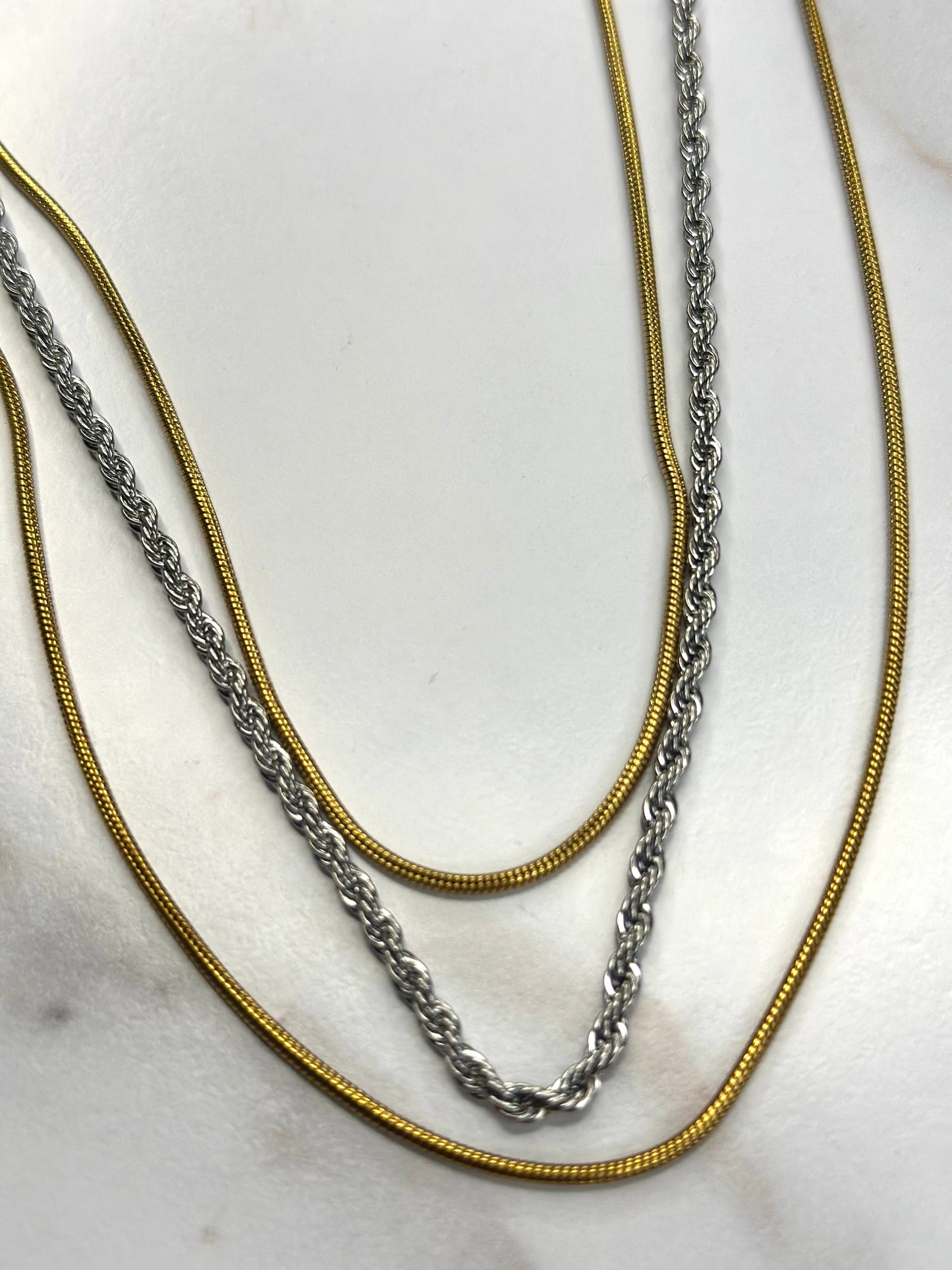 Bethany two tone layering necklace