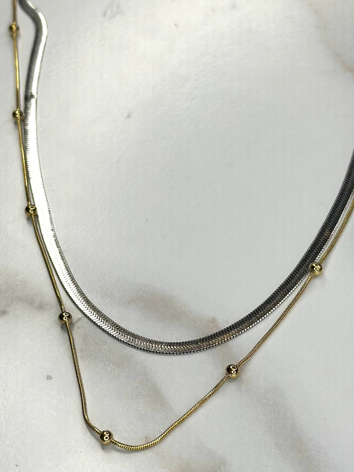 Fiona II two tone necklace