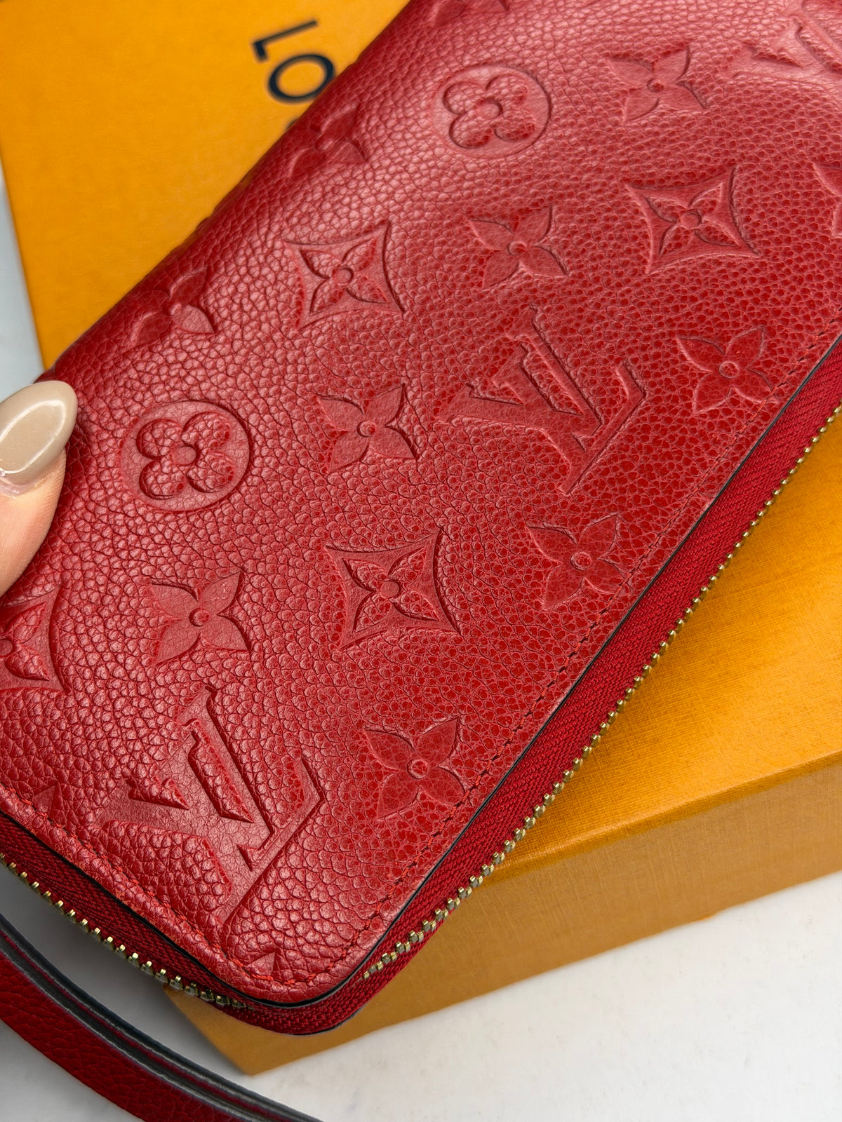 Pre-owned Louis Vuitton red empriente leather wallet