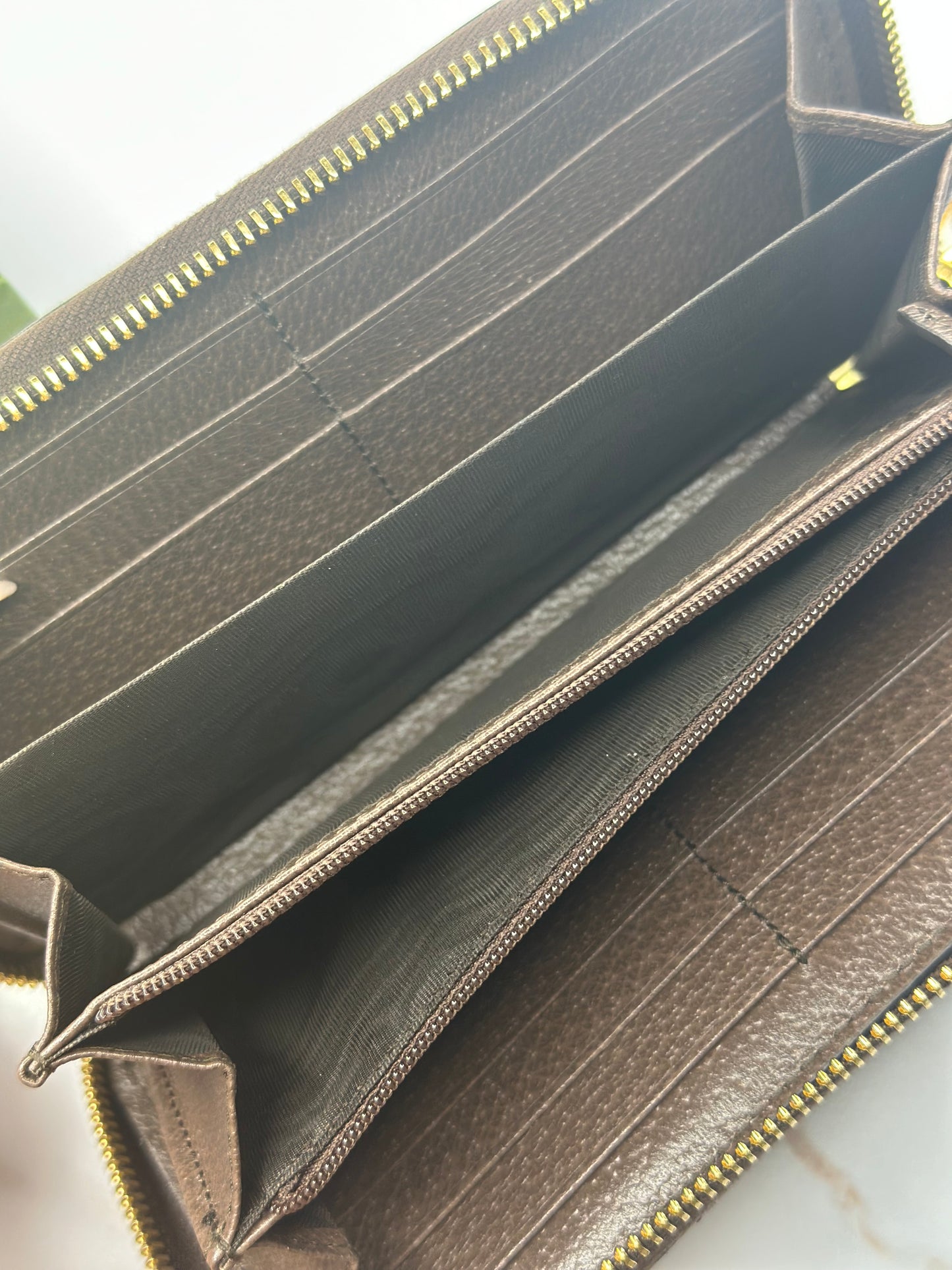 Pre-owned Gucci GG canvas Ophidia, zippy wallet