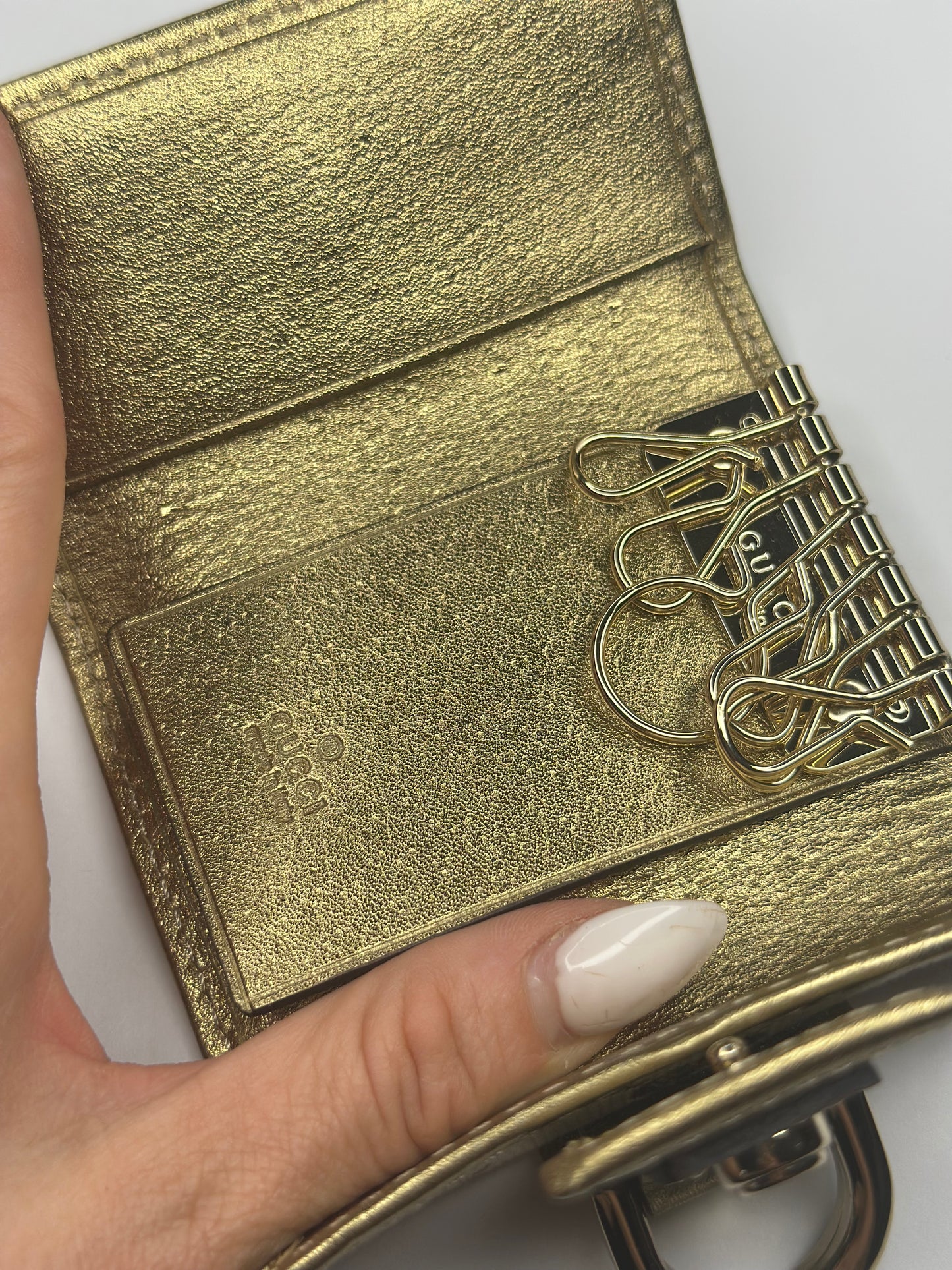 Pre-owned Gucci GG canvas x gold, leather, multi cles six key holder
