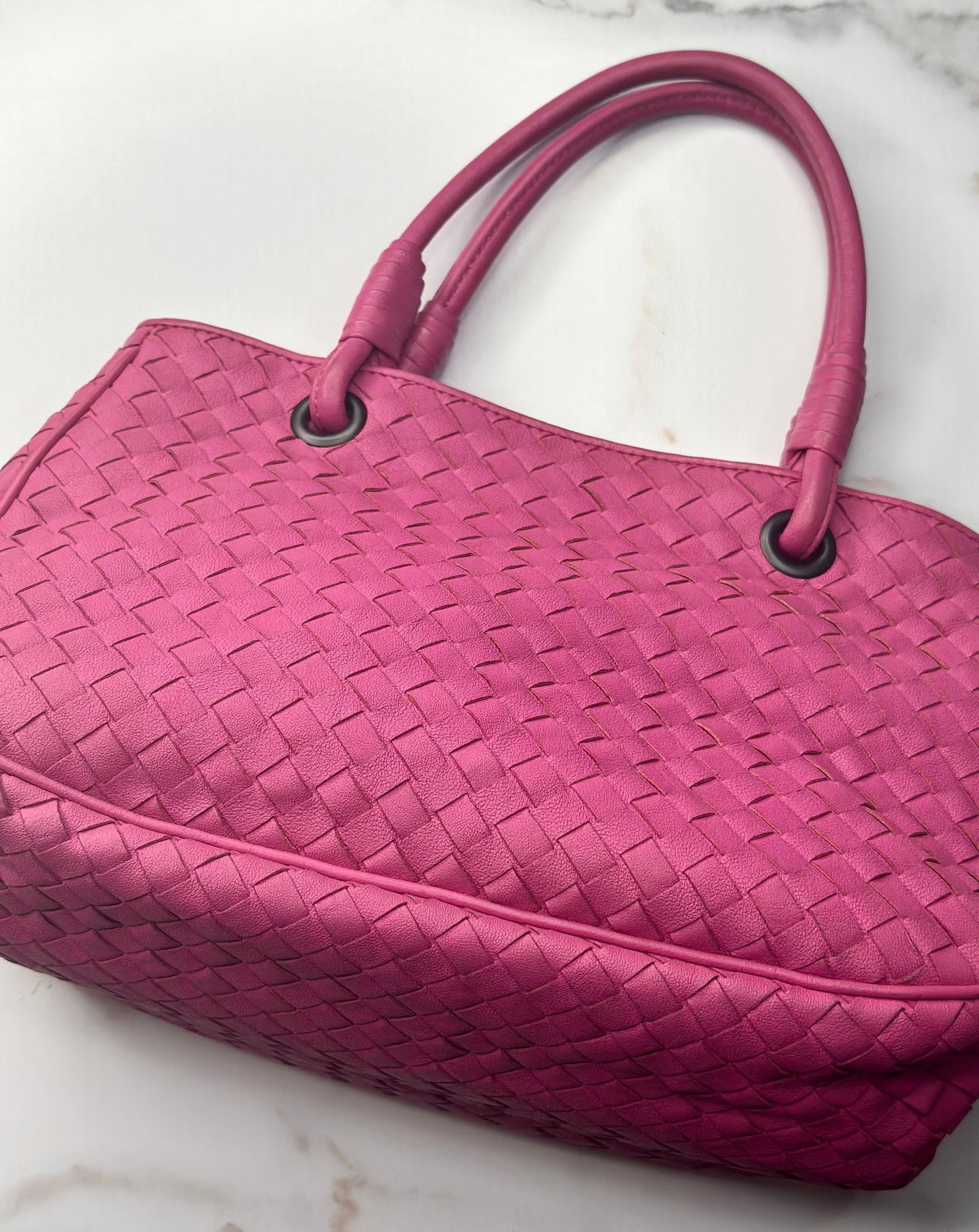 Pre-owned Bottega Veneta Intrecciato Nappa Intrecciato Small Tote Pink Small