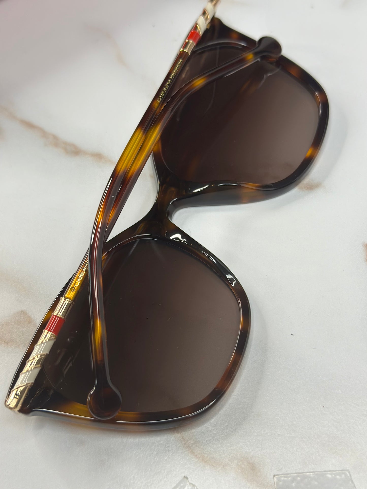 Pre-owned Carolina Herrera tortoise sunglasses with enamel detail 