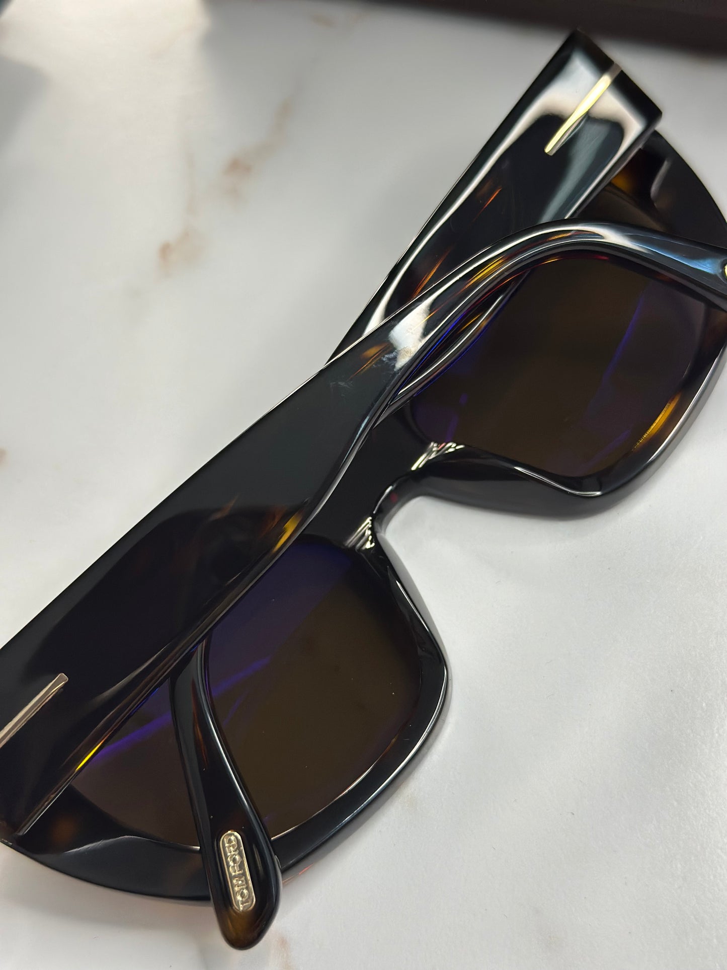 Pre-owned Tom Ford tortoise polarized sunglasses