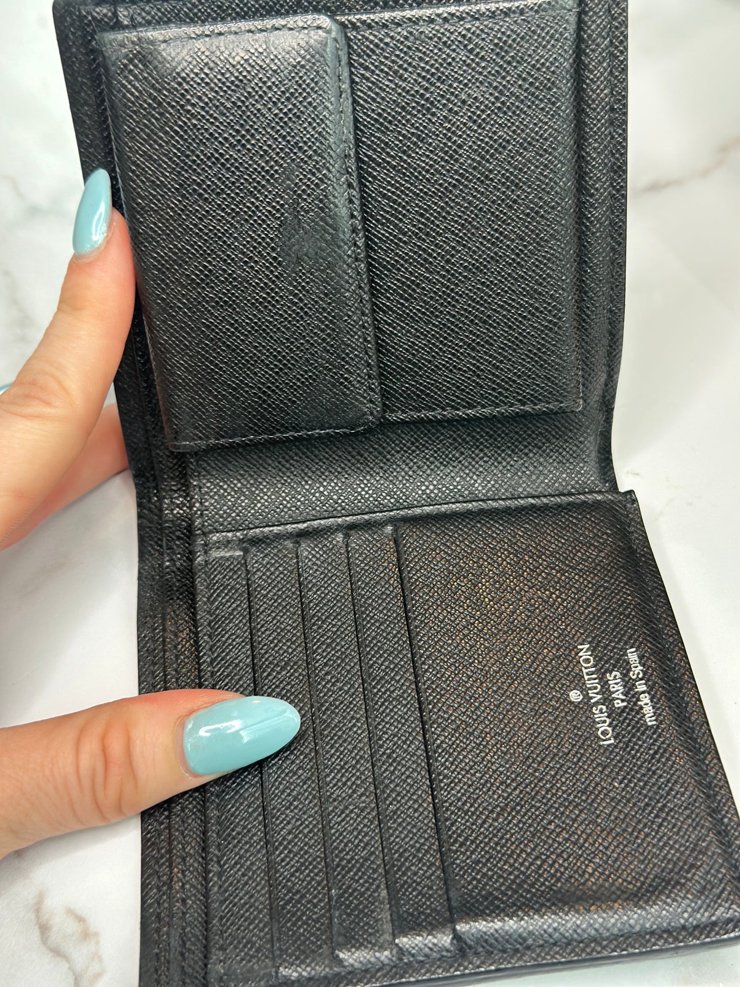 Pre-owned Louis Vuitton Damier graphite men’s bi-fold