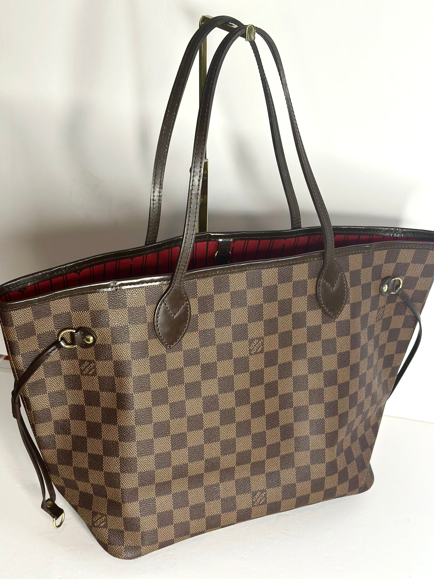 Pre-owned Louis Vuitton Damier Ebene neverfull MM tote