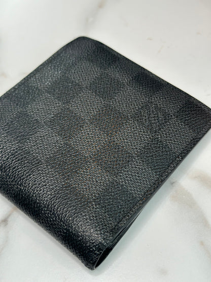 Pre-owned Louis Vuitton Damier graphite men’s bi-fold