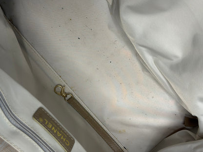 Pre-owned Chanel beige nylon travel line medium tote