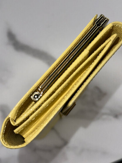 Pre-owned Valentino yellow leather long wallet