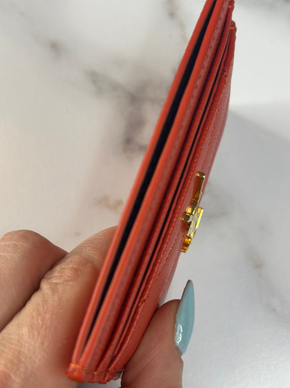 Pre-owned Saint Laurent grain de poudre leather card holder