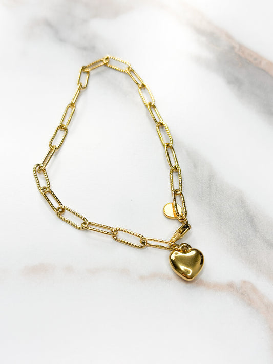 Mini heart puff bracelet
