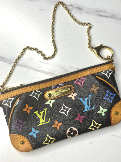 Pre-owned Louis Vuitton Monogram Multicolor Pochette Milla MM Black