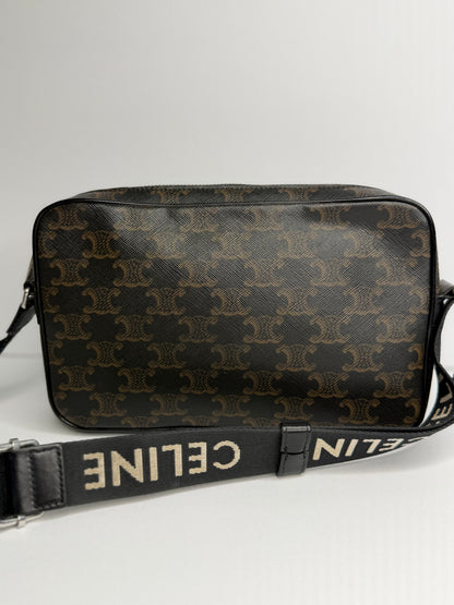 Pre-owned Celine Medium Triomphe Coated Canvas Messenger Bag