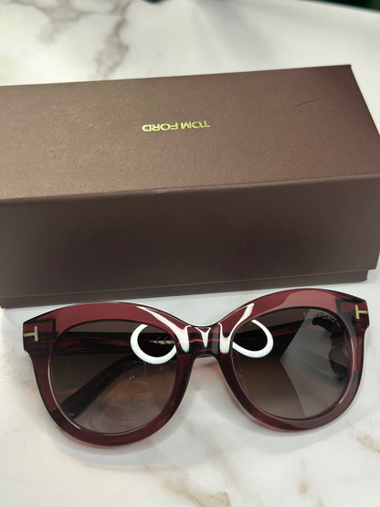 Pre-owned Tom Ford shiny Bordeaux sunglasses