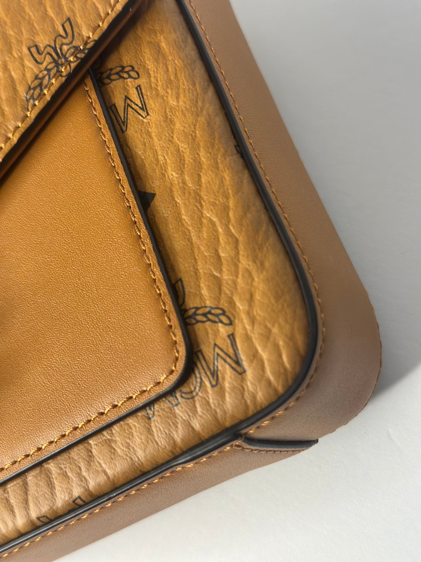 Pre-owned MCM Visetos Small Millie Crossbody Belt Bag Cognac