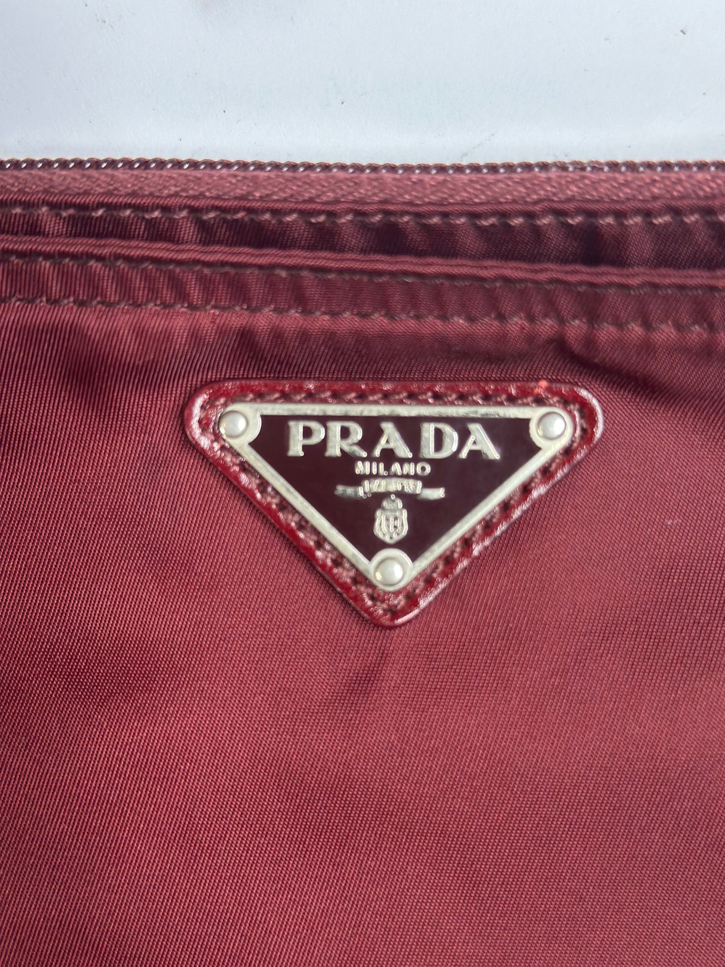 Pre-owned Prada Nylon burgundy large crossbody