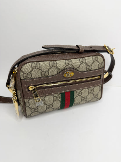 Pre-owned Gucci GG Ophidia mini beige crossbody