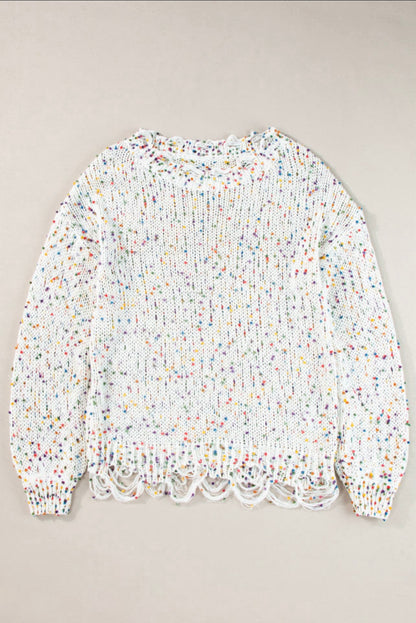 Confetti Distressed Sweater
