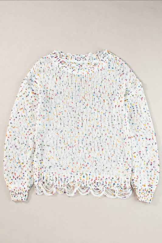 Confetti Distressed Sweater