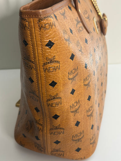 Pre-owned MCM Cognac monogram tote bag