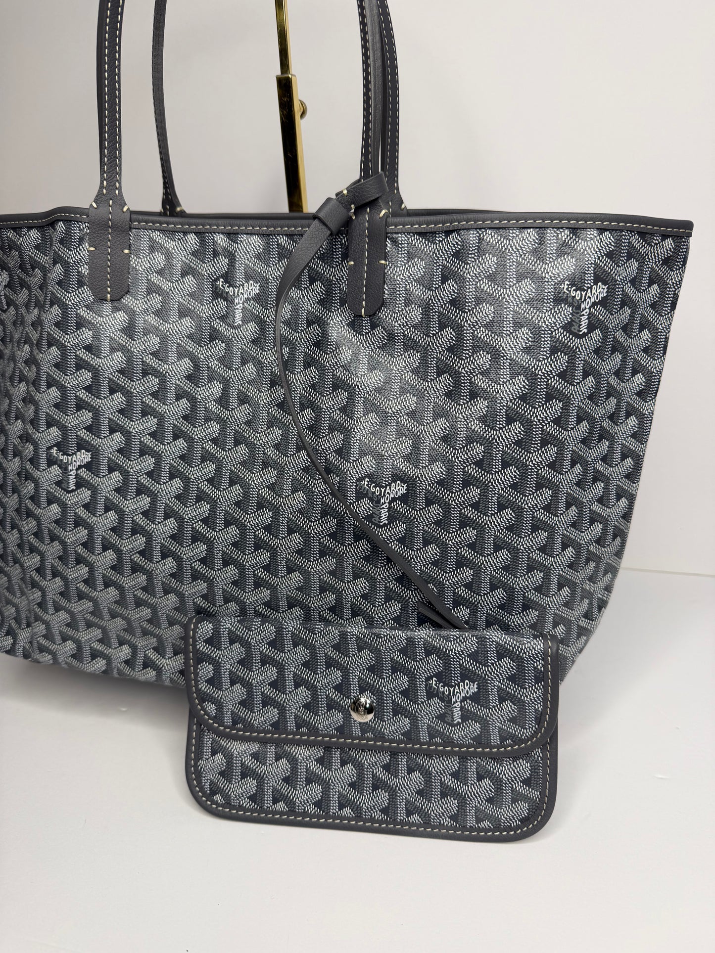 Pre-owned Goyard Grey Goyardine Canvas St. Louis PM Tote