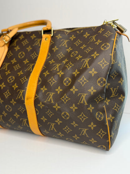 Pre-owned Louis Vuitton monogram canvas Keepall 50 duffel