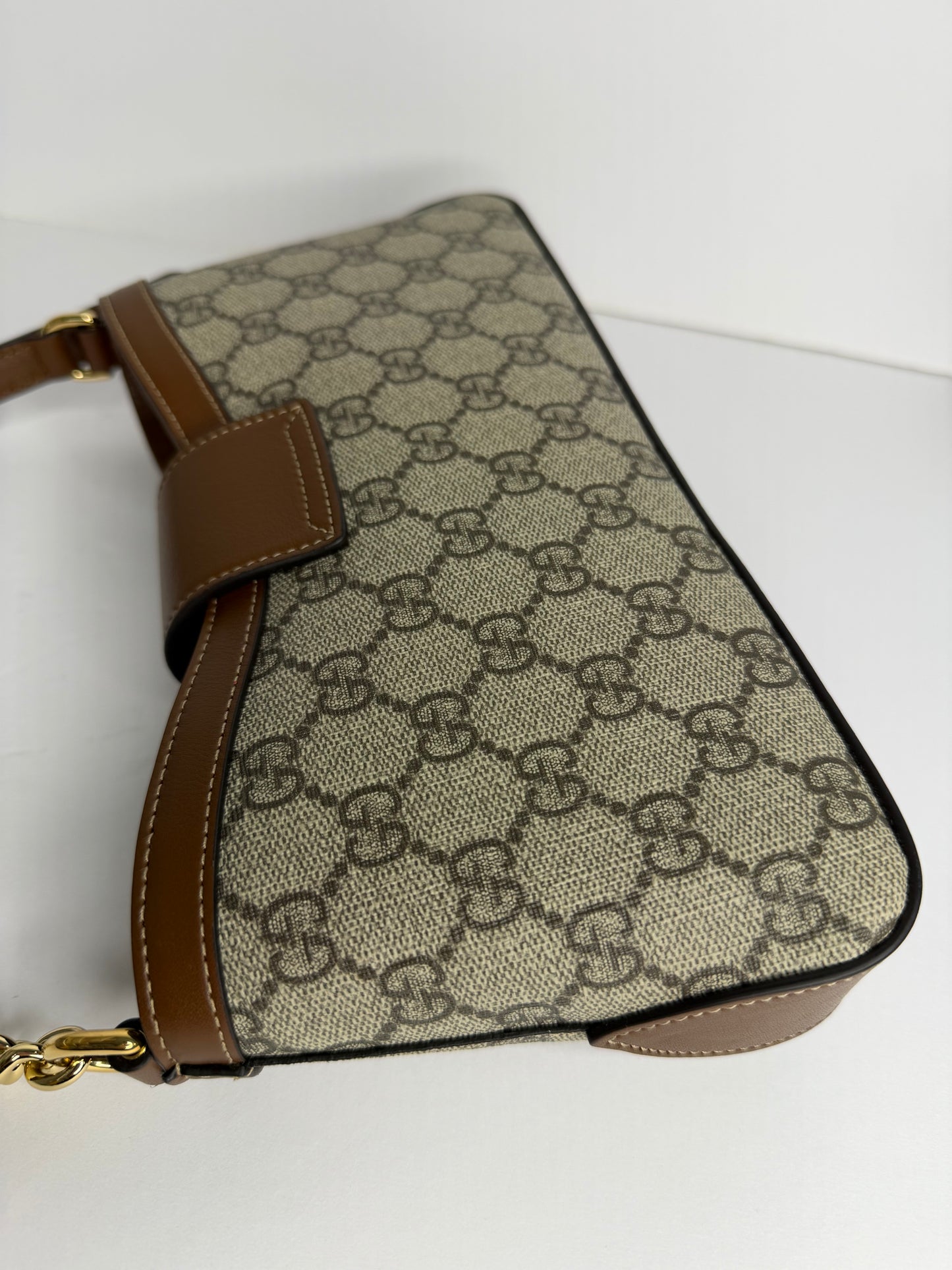 Pre-owned Gucci GG Canvas padlock shoulder bag