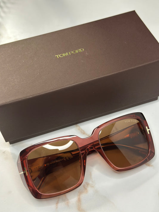 Pre-owned Tom Ford shiny light pink translucent sunglasses