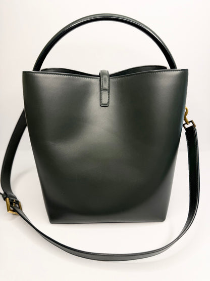 Pre-Owned YSL Shiny Calfskin Le 37 Bucket Bag Vert Fonce