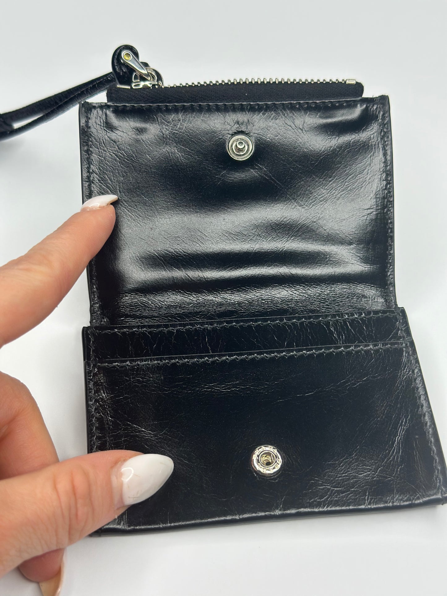 Pre-owned Prada Bifold Compact Cardholder Soft Lux Black
