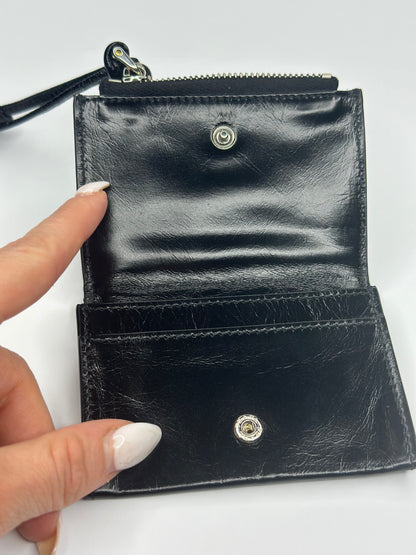Pre-owned Prada Bifold Compact Cardholder Soft Lux Black