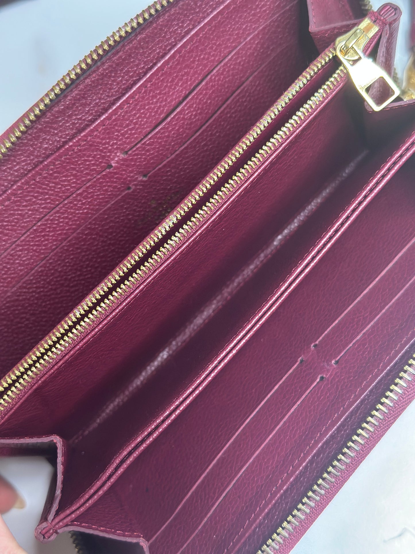 Pre-owned Louis Vuitton monogram Bordeaux Empriente leather zippy wallet
