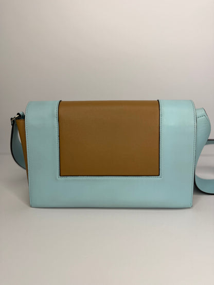 Pre-owned Celine frame medium blue x brown shoulder bag