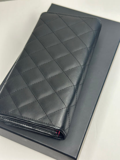 Pre-owned Chanel Cambon black quilted lambskin wallet
