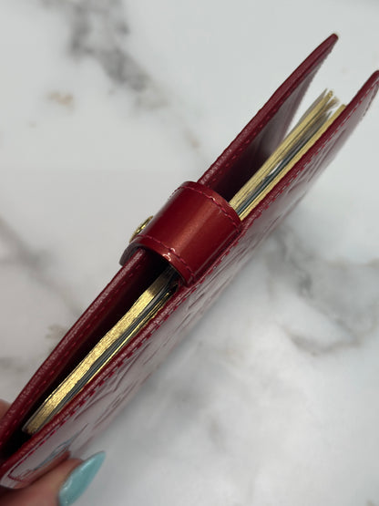 Pre-owned Louis Vuitton red vernis Vernis Small Ring Agenda Cover Pomme D'Amour agenda PM