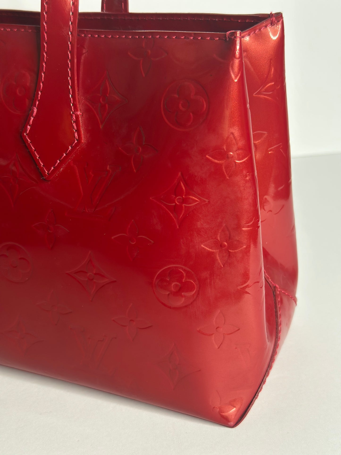 Pre-owned Louis Vuitton Pomme D'Amour vernis Wilshire p.m. tote