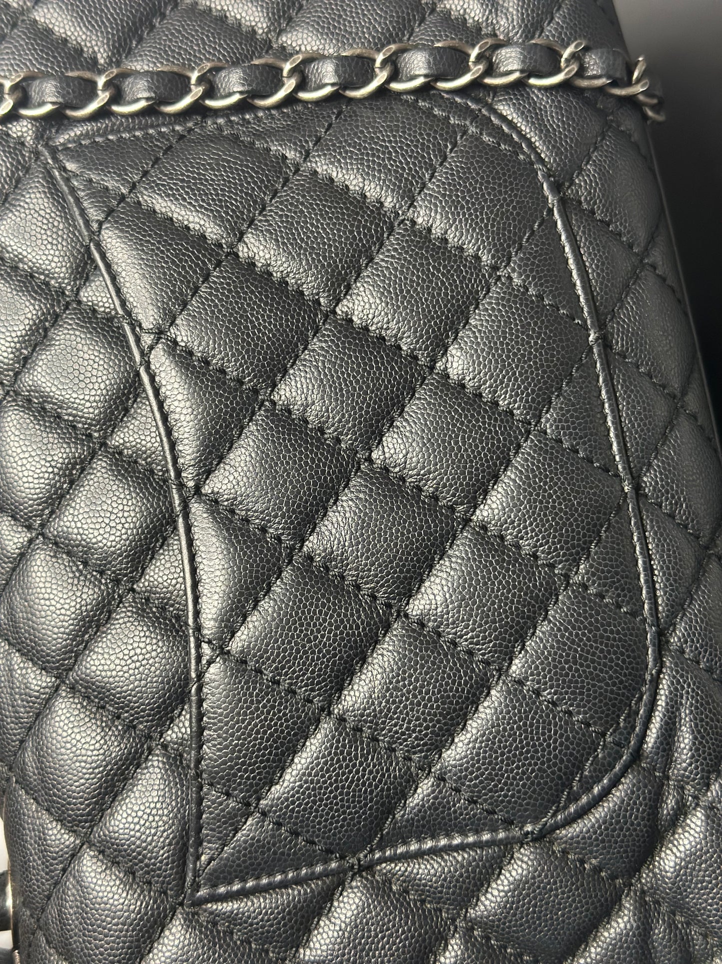 Pre-owned Chanel 2017 Caviar CoCo medium Top Handle w/ Ruthenium hardware