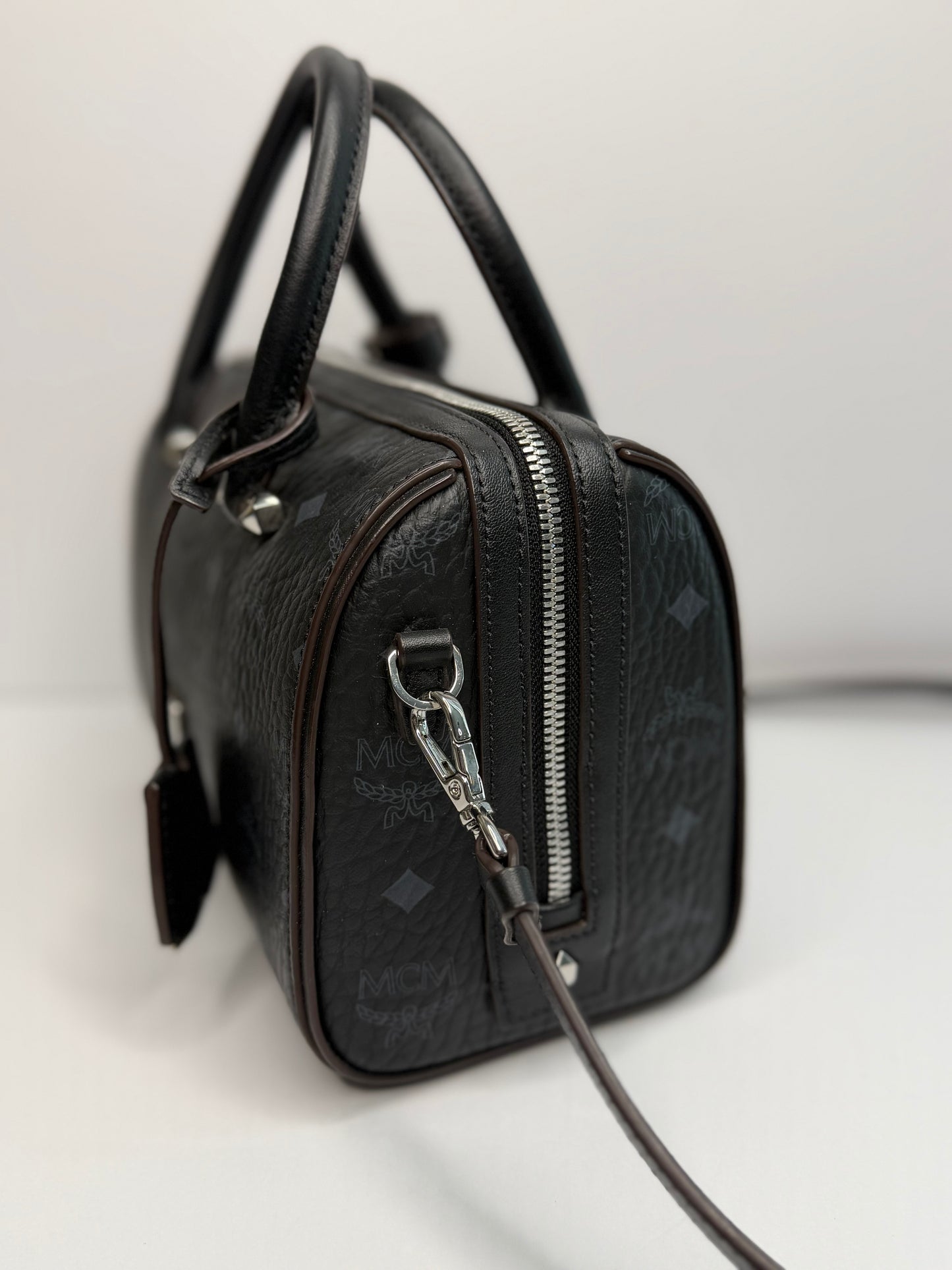 Pre-owned MCM Ella Boston Bag In Visetos