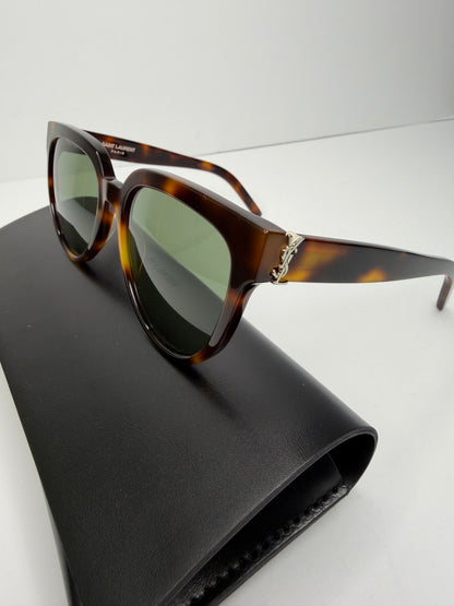 Pre-owned Saint Laurent Tortise YSL logo sunglasses