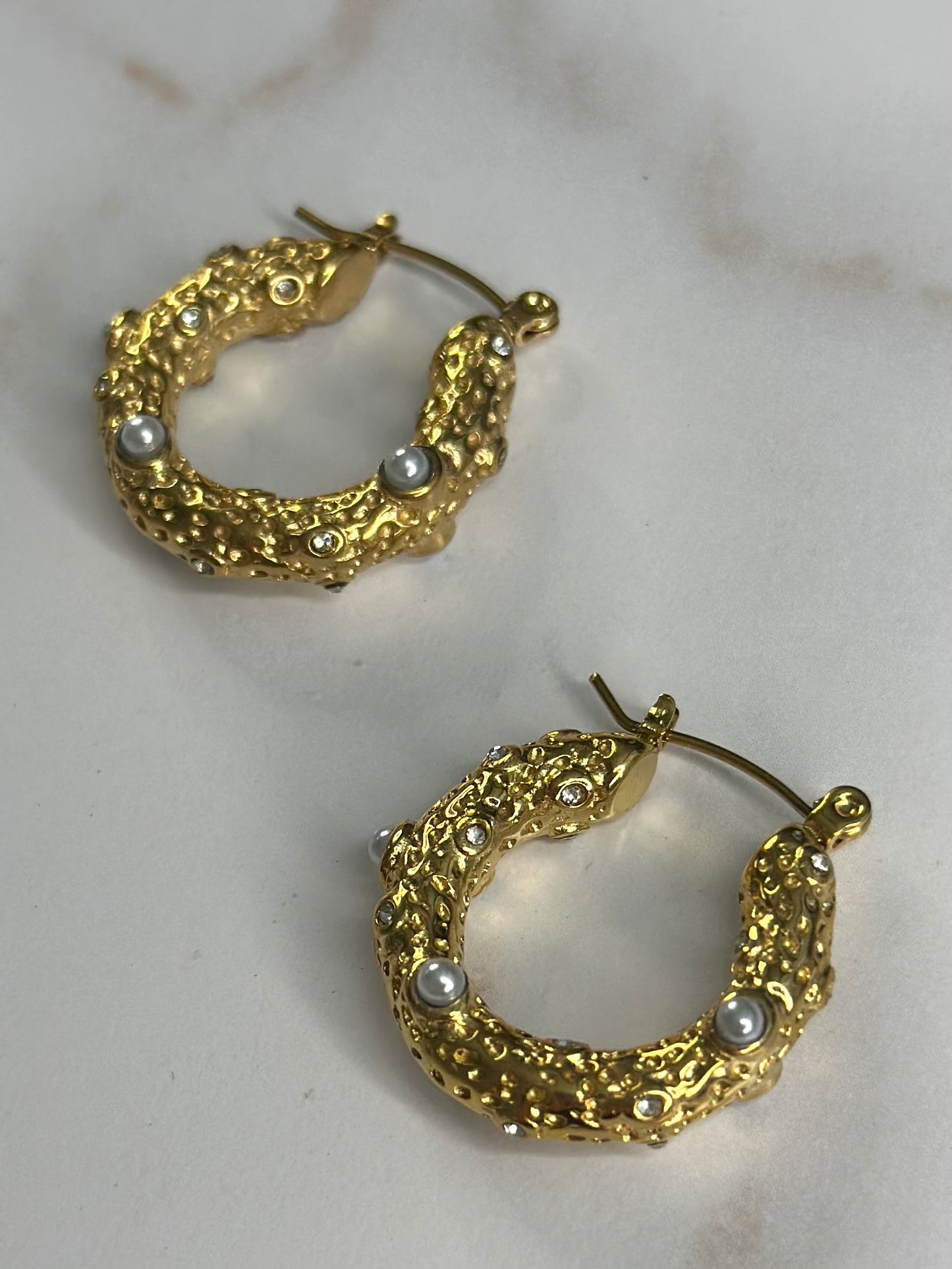 Textured faux PRL hoops