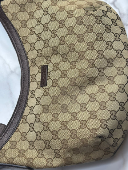 Pre-owned Gucci GG Canvas web medium hobo crossbody