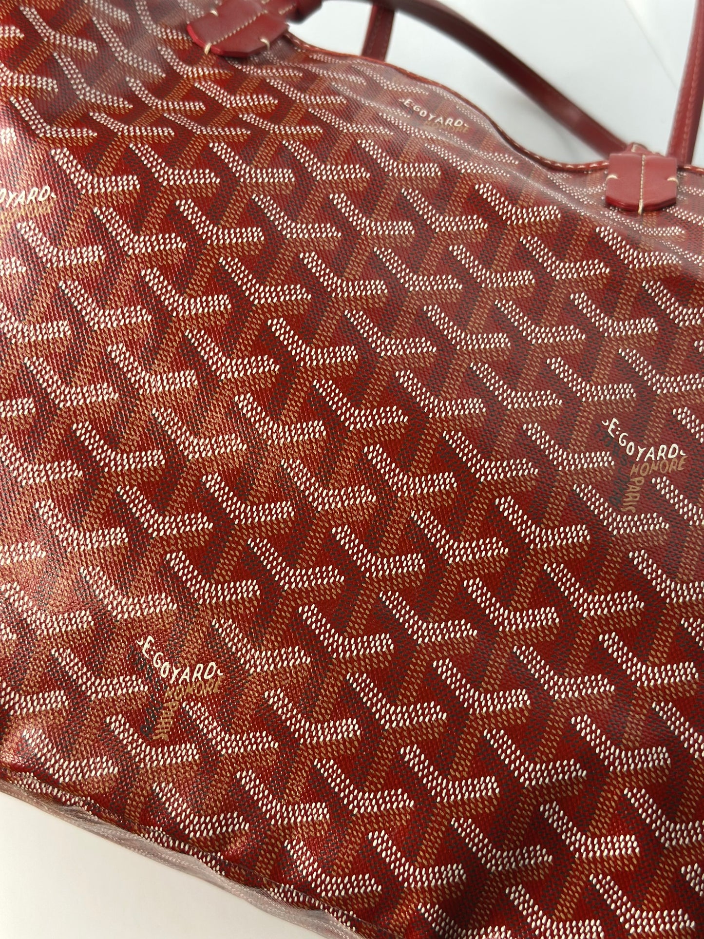 Pre-owned Goyard Red Goyardine canvas St. Louis PM tote