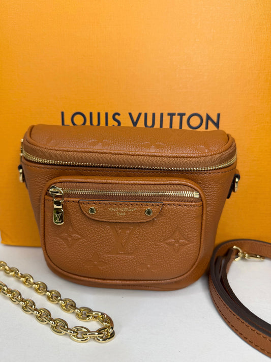 Pre-Owned Louis Vuitton Cognac empriente leather mini bumbag