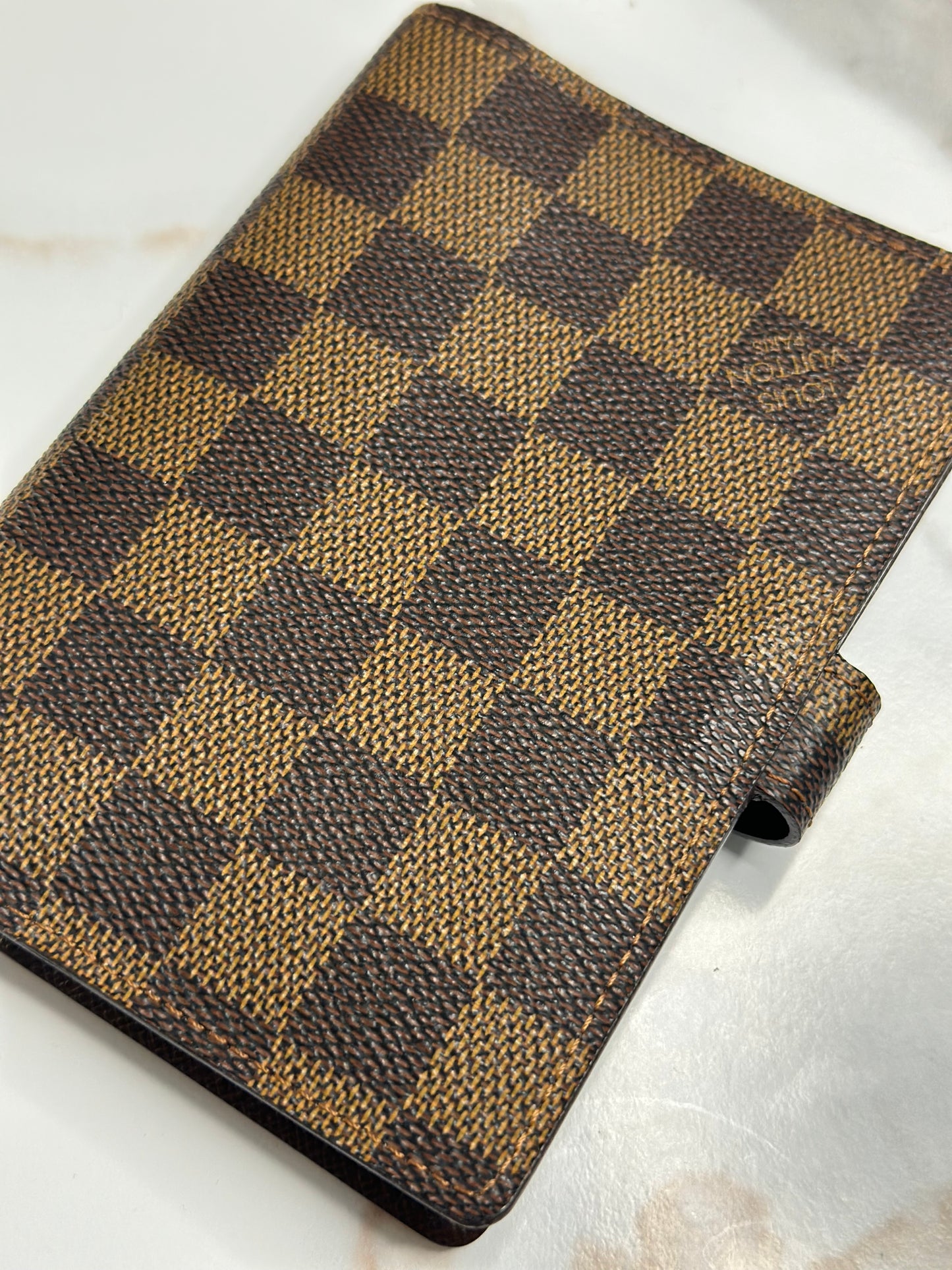 Pre-owned Louis Vuitton Damier Ebene canvas agenda PM