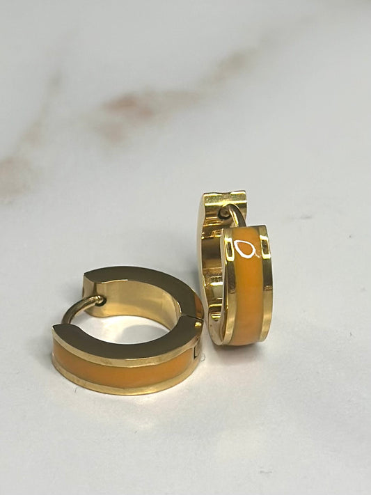 Orange enamel Huggies