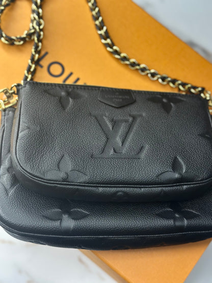 Pre-owned Louis Vuitton black Empriente leather multi-pochette accessories