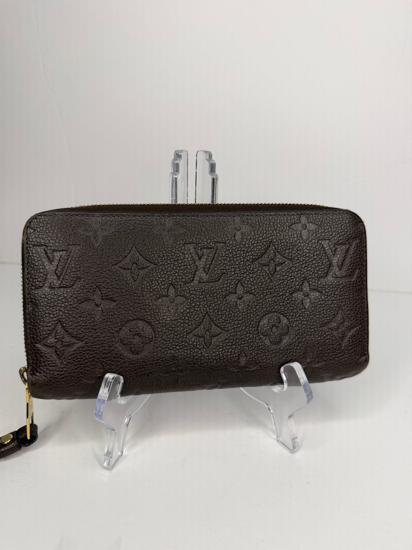 Pre-owned Louis Vuitton dark brown Empriente leather zippy wallet