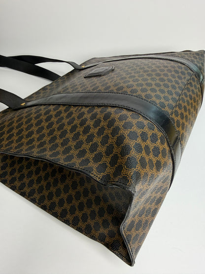 Pre-owned Celine black x brown macadam canvas tote